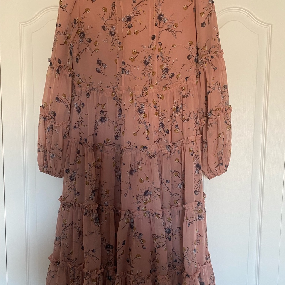 Dainty Jewells Floral Midi Dress in Pink and Purple